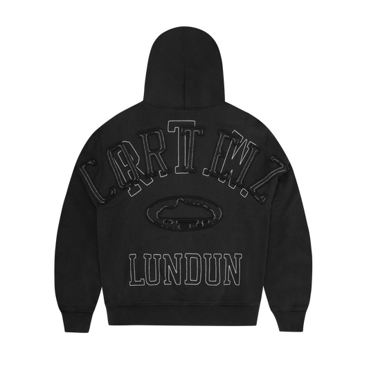 LUNDUN STITCH ZIP HOODIE [TRIPLE BLACK]