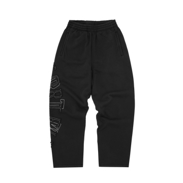 LUNDUN STITCH OPEN HEM SWEATPANT [TRIPLE BLACK]