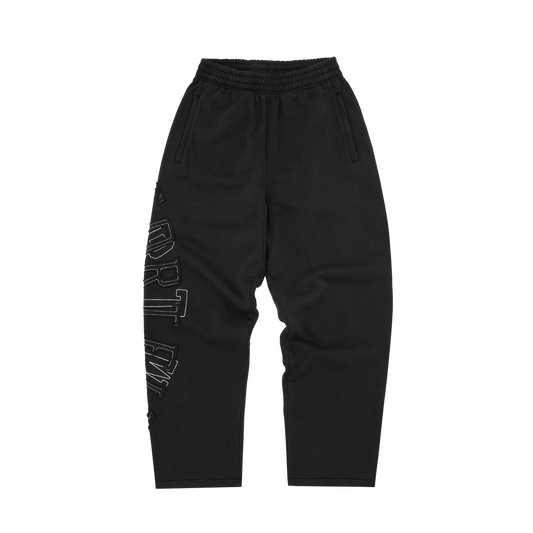 LUNDUN STITCH OPEN HEM SWEATPANT [TRIPLE BLACK]