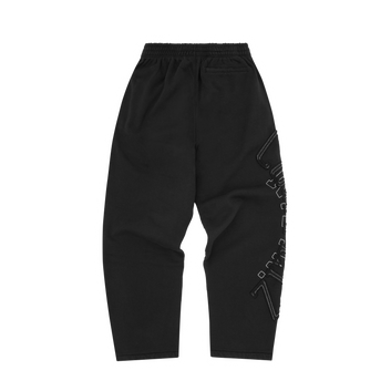 LUNDUN STITCH OPEN HEM SWEATPANT [TRIPLE BLACK]