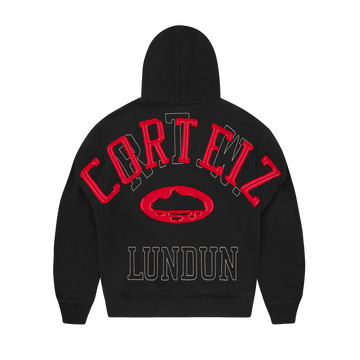 LUNDUN STITCH ZIP HOODIE [BLACK]