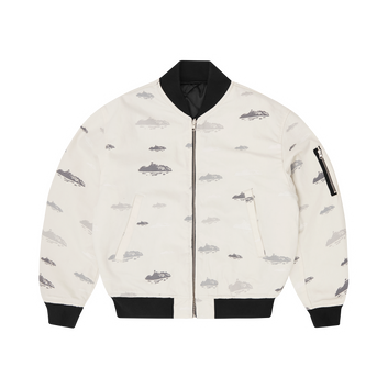 ISLAND PATTERN REVERSIBLE BOMBER [OFF WHITE]