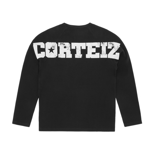 STAR RAGLAN WAFFLE THERMAL [BLACK]