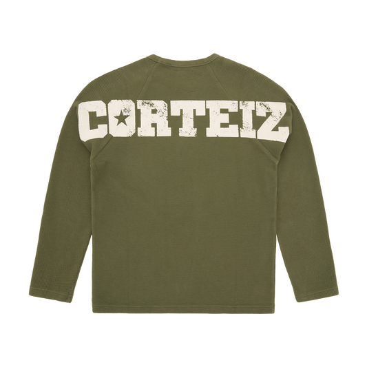 STAR RAGLAN WAFFLE THERMAL [OLIVE]