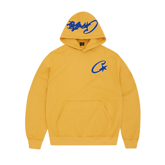 SATIN C STAR APPLIQUE HOODIE [MUSTARD]