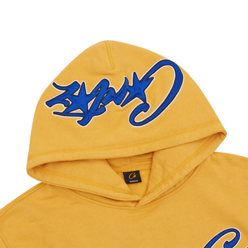 SATIN C STAR APPLIQUE HOODIE [MUSTARD]