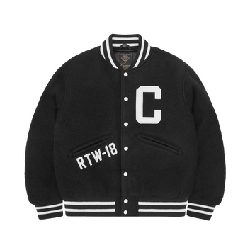 CASENTINO WOOL VARSITY JACKET [BLACK]