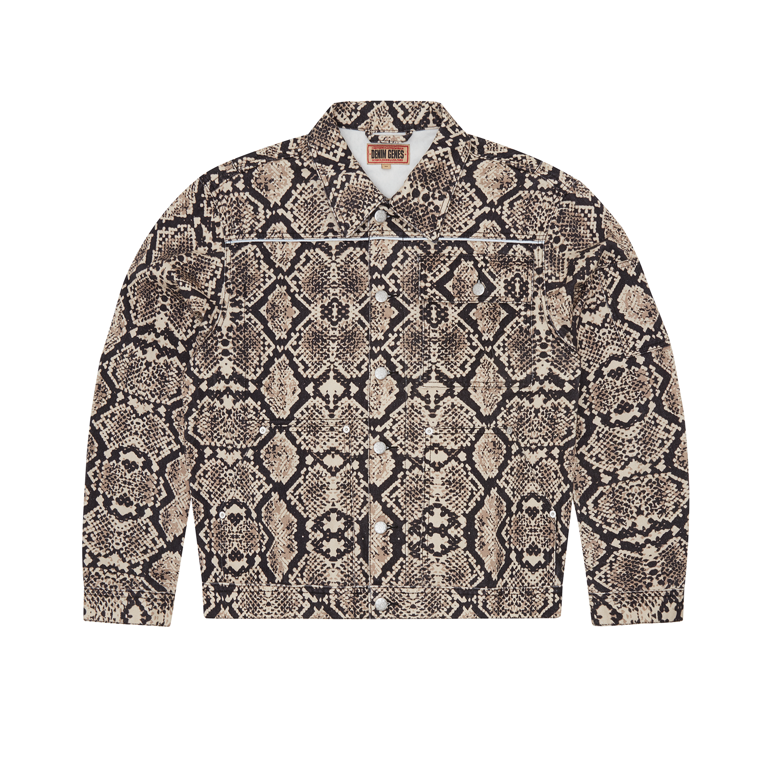SNAKESKIN DENIM WORKWEAR  JACKET [BLACK/BEIGE]