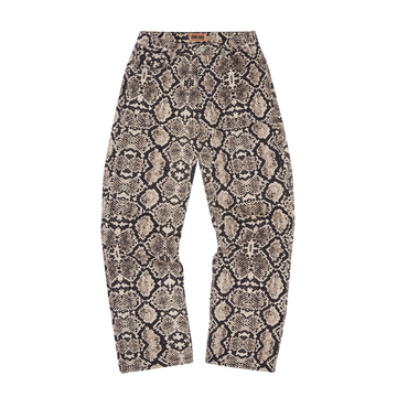 SNAKESKIN DENIM WORKWEAR PANT [BLACK/BEIGE]
