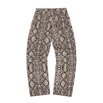 SNAKESKIN DENIM WORKWEAR PANT [BLACK/BEIGE]