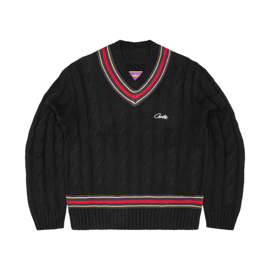 WIMBLEDON KNIT SWEATER [BLACK]
